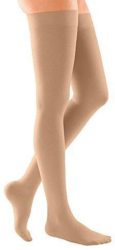 medi Duomed Soft (BS CCL 1) Compression Stockings Thigh Length with Silicone topband Closed Toe Beige Medium