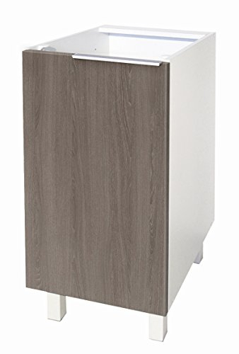 Berlioz créations – Subwoofer bajo de Cocina con 1 Puerta (40, Paneles de partículas, Roble Taupe, 40 x 52 x 83 cm