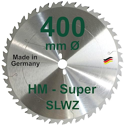 HM Sägeblatt 400 x 30 mm SUPER-LWZ Hartmetall Präzision Kreissägeblatt S-LWZ Wechselzahn mit Spanabweiser Sägen mit Wippsäge Tischkreissäge Kreissäge Kappsäge Gehrungssäge Brennholzsäge Tischsäge SLWZ