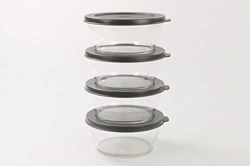 Tupperware Clear Collection Lot de 4 Bols Classic Royal Noir 610 ML