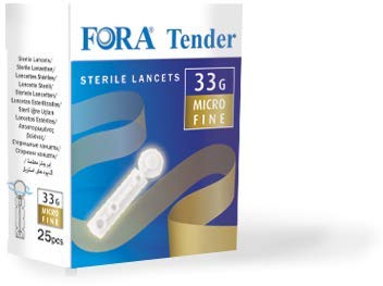 Fora Tender 33G - 25pz - Lancette pungidito sterili per la misurazione della glicemia