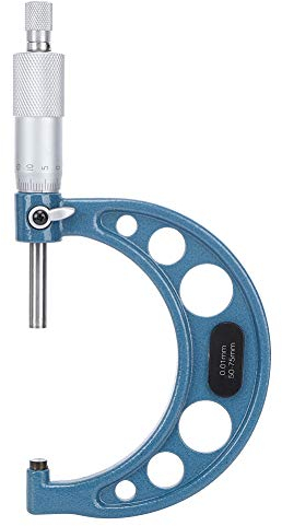 Strumento Esterno Standard Mt Set Micrometri 3Pz Micrometri Adatto Con Materiale in Acciaio per Cuscinetti per Meccanico 0-25Mm 25-50Mm 50-75Mm Argento Blue