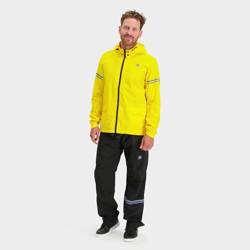 AGU Essential Original Regenanzug, Regenkleidung Fahrrad Herren & Damen, Wasserdicht & Winddicht, Reflektierend, 100% Recyceltes Polyester, Unisex - XXL - Gelb