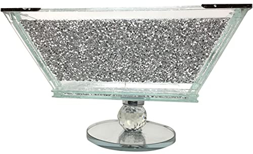 Tarro de plata para utensilios de cocina, con brillantes; regalo de diamantes aplastados, cristal hecho a mano, exhibición de diamantes triturados