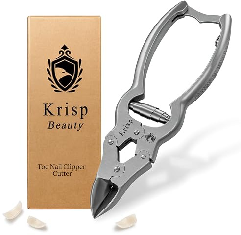 Toenail Clippers for Thick Ingrown Toenails - Professional Podiatry Nail Cutter Fingernail Clipper Trimmer Heavy Duty Surgical Grade Stainless Steel Men Seniors Adults Podiatrist Tool Krisp Beauty