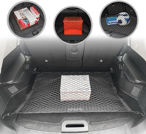 Floor Style Automotive Elastic Trunk Mesh Cargo Net for Nissan Rogue (T33) 2021-2026 - Premium Trunk Organizer and Storage - Luggage Net for Crossover - Best Car Organizer for Nissan Rogue
