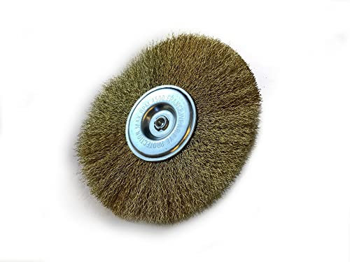 Lot de 10 brosses rotatives circulaires métalliques sur tige Ø 125 mm | Fil laiton souple Ø 0,20 mm | Epaisseur 8 mm | 1 rang | Pour perceuse ou visseuse à mandrin | Kibros 26125LV8x10