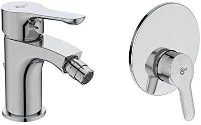 Ideal Standard BC652AA Alpha Miscelatore bidet, cromato & A7184AA Alpha Miscelatore incasso doccia, completo, cromato