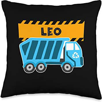 Waste Collector Dump Trash Recycling Lover Leo Trash Kids Collector Ecologist Garbage Truck Throw Pillow, 16x16, Multicolor