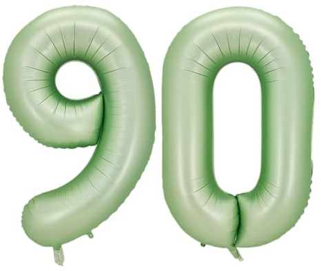Guoguonb 40 Zoll Zahl 90. Geburtstag Deko Riesen Aufblasbar Helium Folienballon Nummer 90 Luftballons Personalisiertes Design Ballon für Gedenktag Geburtstag Dekoration (Wassermelone Grün)