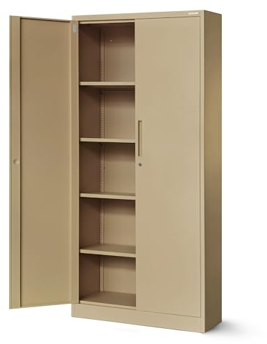 Jan Nowak Aktenschrank Metall abschließbar, Büroschrank, 195x90x40 cm