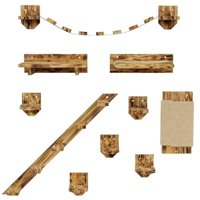 Kletterwand Katzen Wandliege Katzenliege Katzenset Katzenbett Katzenregal Katzenspielfeld Wandmontage XXL
