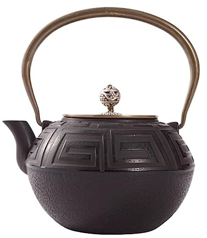 Chinesischer Teekanne Handgemachte Unbeschichtete Gusseisen-Teekanne, Japanischer Kochender Brauwasserkessel, Tee, 1,2 L/1200 Ml, Chinesische Teekanne Für Tee Traditionelle Kanne