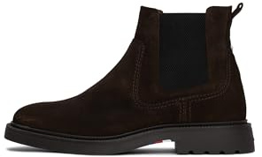 Tommy Hilfiger Uomo Stivaletti Chelsea Comfort Eleganti, Marrone (Dark Coffee), 40