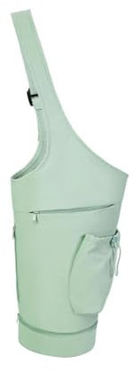 JISADER Yogamatten-Tasche, große Öffnung, Tragetasche mit Kordelzug, Pilates-Aufbewahrungstasche, Wasserflaschenhalter, Yogamatten-Träger für den Sport, GRÜN