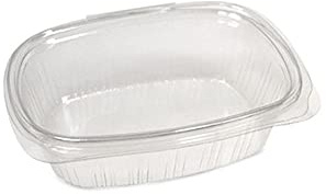 DPdantepellacani 100 Vaschette Contenitori PET (classe 1) per alimenti con Coperchio Ermetico Monouso per cibo fresco, Ristorazione e Congelamento freezer (750 ml)