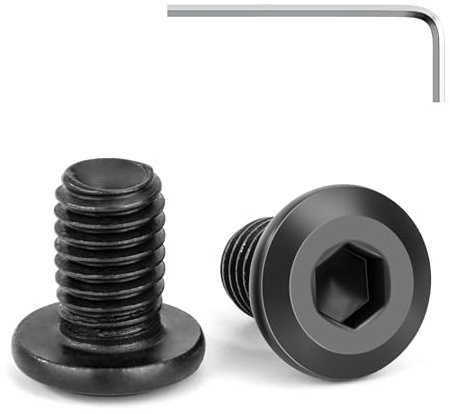 Tunejoy 20 Pezzi Viti a Testa Piatta M8 x 12 mm Nero Vite a Testa Esagonale Bulloni in Acciaio Inox A2 V2A Bulloni per Mobili con Chiavi a Esagono Filettatura Completa