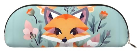EdWal Nette Tiere Fuchs Blumen Druck Make-up Tasche Bleistift Mäppchen Bleistift Etui Stilvolle Bleistift Etui für Frauen, Reisen Kosmetiktasche, golden, One size, Kulturbeutel