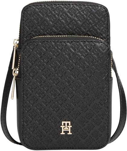 Tommy Hilfiger Damen Th Icon Phone Pouch Mono AW0AW18601 Other Small Accessories, BLACK (Black), One Size