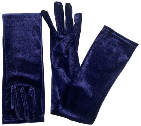 HSTWODE 1920s, guanti da donna, elastici, eleganti, guanti da sera, accessori da donna, Blu scuro, Taglia unica