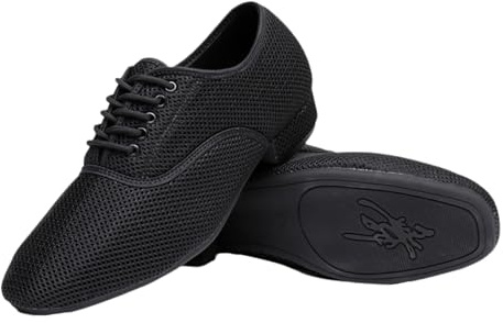 Leichtrit Scarpe da Ballo Uomo, Standard, Latino Americano, Tango, Salsa, Comfort, Stringate, Nero, 43 EU