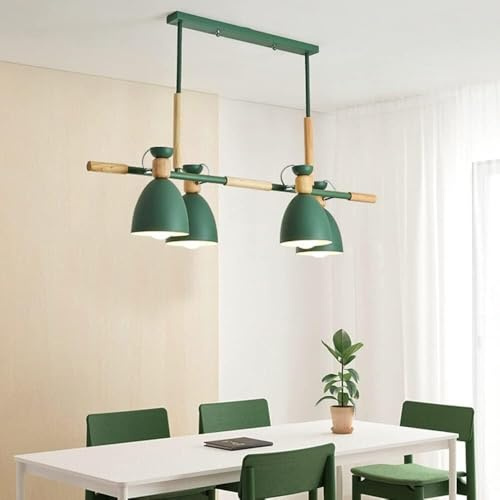 Genérico Lámpara Colgante de Tira de Metal Compatible with el hogar E27 Lámpara Colgante de Techo Compatible with Mesa de Comedor de 4 Luces - Lámpara suspendida Compatible with .,luminaria LED