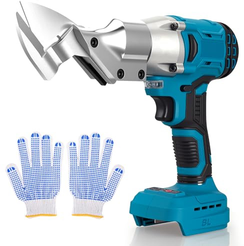 Jradse Ciseaux à métaux sans fil pour Makita 18 V, 400 W, moteur sans balais, coupe 3 mm en acier inoxydable/aluminium/tôle d'acier, 2300 tr/min, avec lampe de travail LED et écran LCD, outil sans