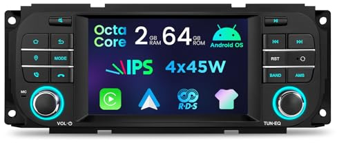 XTRONS 5 Android Car Stereo for Chrysler/Jeep/Dodge, 2+64GB Radio Player EQ DSP Wireless CarAutoPlay GPS Navigation Bluetooth 5.0 Dual Band WiFi Cooling System, Optional DAB+, XTRONS UI Design