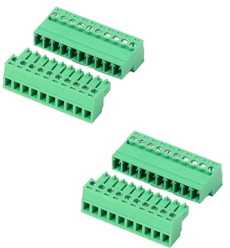 2 Paare 10 Poliger Steckbare Klemmen PCB Mount Steckverbinder, Lüsterklemmen Steckbar, Terminal Block, Platinenstecker für 3.81mm Neigung Circuit Verbindungen