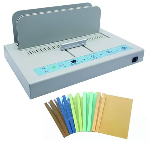 Encuadernadora térmica - Carpeta de 500 hojas con 10 cubiertas, precalentamiento rápido de 3 minutos, encuadernación profesional de documentos para informes, papel A3/A4/A5