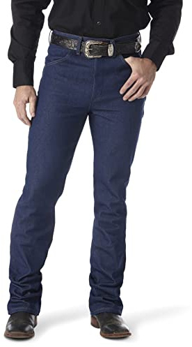 Wrangler Mens Cowboy Cut Slim Fit Traditional Boot Jeans, Navy, 34W x 38L US