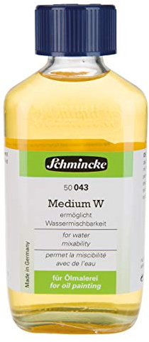 Schmincke - Medium W, 200 ml, 50043026, liquid, makes oil colours water-mixable, increases gloss and transparency, odourless