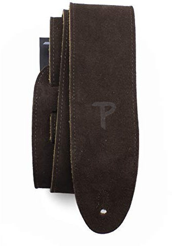 Perri's Leathers, Suede Guitar Strap, Brown, Anti-Slip, Classic, Suitable for Each Level, Standard Size, 56 Inch Compatible with All Button Lock Systems