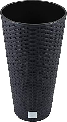 15,5 -Liter -Zeit Pot mit Einsatz 25 x 25 x 47,6 cm in Anthrazitfarbe