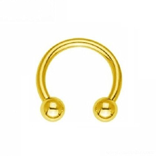 eeddoo Piercing Hufeisen Septum Gold Edelstahl Stärke: 1,6 mm Durchmesser: 11 mm 4 mm