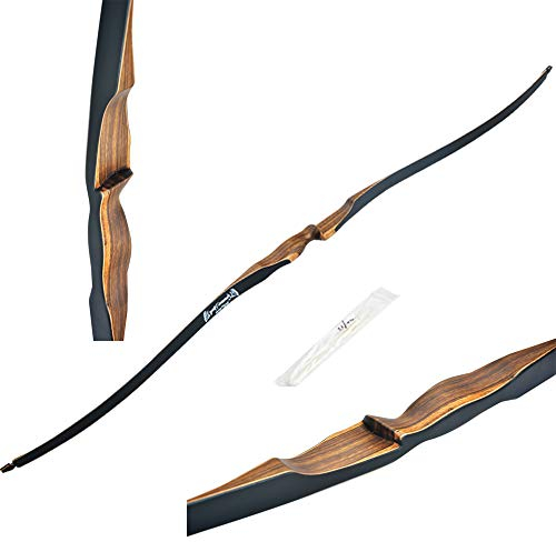 ZSHJG 52 Traditioneller Langbogen 10-30lbs Handgemachter Holzbogen Sportspiel Recurve Bogen Bogenschießen Sportbogen mit Holz Riser Rechte Hand (15lbs)
