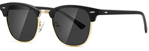 AEVOGUE Men's Polarized Sunglasses, Semi Rimless Retro UV400 Shades AE0369