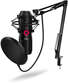 KROM KAPSULE - Kit microphone de streaming, unidirectionnel avec deux capsules à condensateur, audio 3,5 mm, support anti-choc et filtre anti-pop, Compatible avec Windows et MacOS