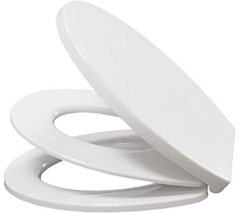 XQHD Abattant WC avec Siège pour Enfant Amovible, Lunette De Toilette Fermeture en Douceur Forme De V Familiale en Urée Formaldéhyde Frein De Chute