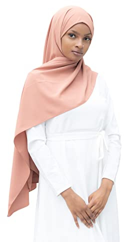 Lyxig Medina Silk Tie Cap Slip-on Hijab för beslöjade muslimska kvinnor HE700 , One size