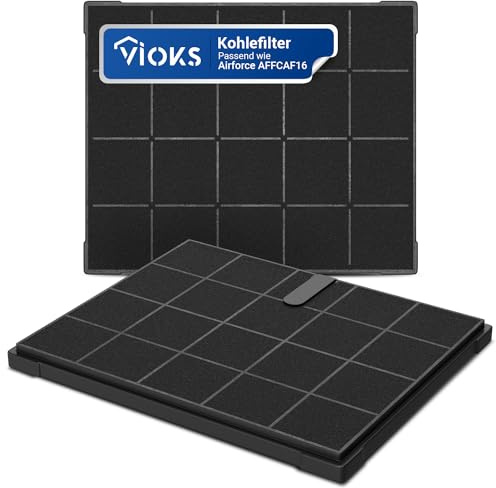 VIOKS Kohlefilter 2 Stück für Dunstabzugshaube Ersatz für Airforce AFFCAF16 Whirlpool 481248048198 Filter Aktivkohlefilter 235x192 mm Ersatzkohlefilter Ersatzfilter Dunstabzugshaubenzubehör