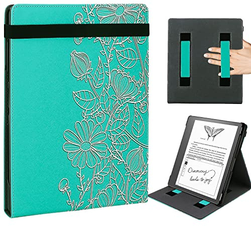 WALNEW Flip Case for All New Kindle Scribe, PU Leather Cover with Pen Holder,Two Hand Straps and Auto Wake/Sleep for 10.2 Inch Kindle Scribe E-Reader 2024/2022 Released
