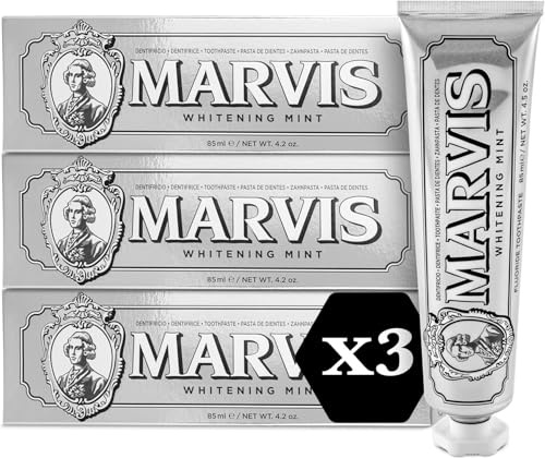 Marvis Whitening Mint Tandkräm, Vit, 3 stycken x 85 ml