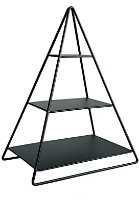 Kuchenständer ServierStänder Schmiedeeiserne Kuchen-Stand-Dreieck-Dessert-Tabelle Mehrschicht-Kuchen-Display-Stand-Multifunktions-Küchen-Rack-Hochzeits-Teig-Servierfach Tortenständer ( Color : Schwarz