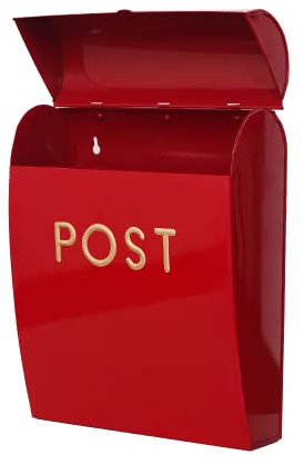 Assorted Collections Red Post Box Wall Mounted Letterbox with Easy Access No Lock for Outdoor Use Weatherproof And Durable Mailbox Easy Installation, Strong Construction Perfect for Homes and Offices