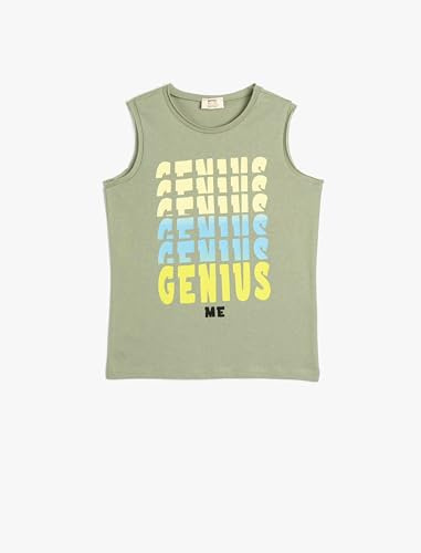 Koton Boys Tank Top Printed Sleeveless Crew Neck Cotton