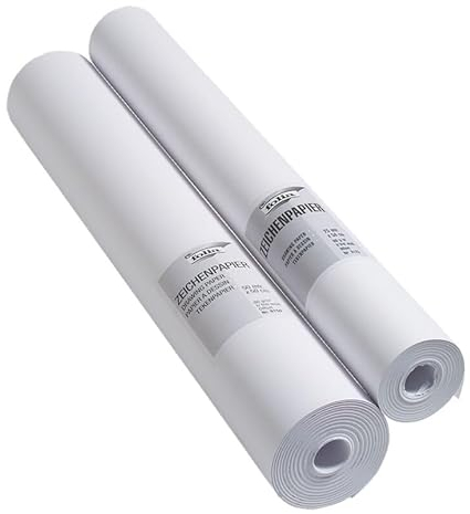XXL Zeichenpapierrolle | 50 Meter | Malrolle | Zeichenrolle für Jungen und Mädchen | Weiß | für Künstler | Skizzen | Malen und Zeichnen für Kinder und Erwachsene