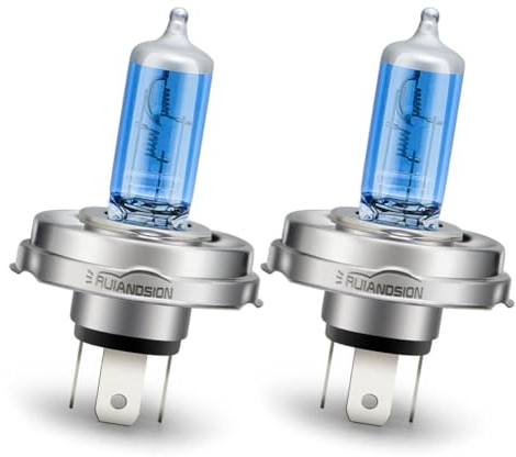 Ruiandsion P45T Halogenlampe 12V 60W/55W 12 Volt Weiß Fern-/Abblendlicht Auto Motorrad Scheinwerfer, Packung mit 2 Stück