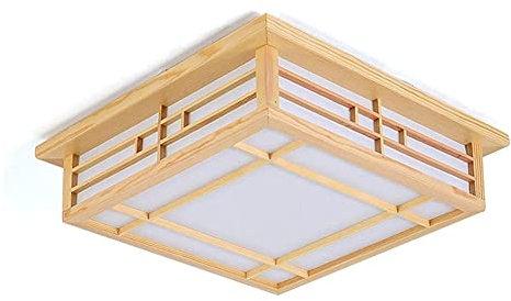 Moderne Deckenleuchte Deckenlampe Quadratische Deckenleuchte im japanischen Stil, moderne LED-Massivholz-Deckenleuchte, dimmbare, energiesparende Schrankbeleuchtung for Korridor, Wohnzimmer, Arbeitszi