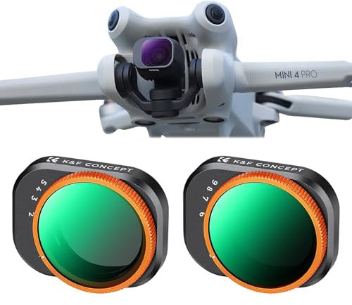 K&F Concept Variable ND2-32 & ND32-512 Filters Compatible with DJI Mini 4 Pro Adjustable ND Neutral Density Filter Kit Optical Glass Multi-layer Coating